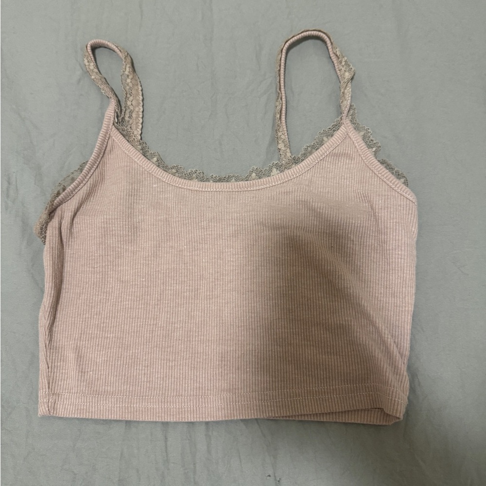 SHEIN Beige Ribbed Crop Top